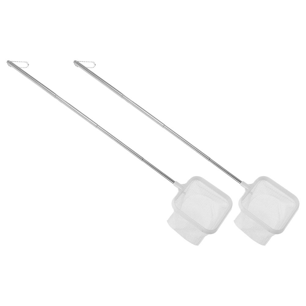 Aquarium Fish Net Small - 2 Stück Edelstahl-Aquariennetz, ausziehbar, verstellbarer Griff,