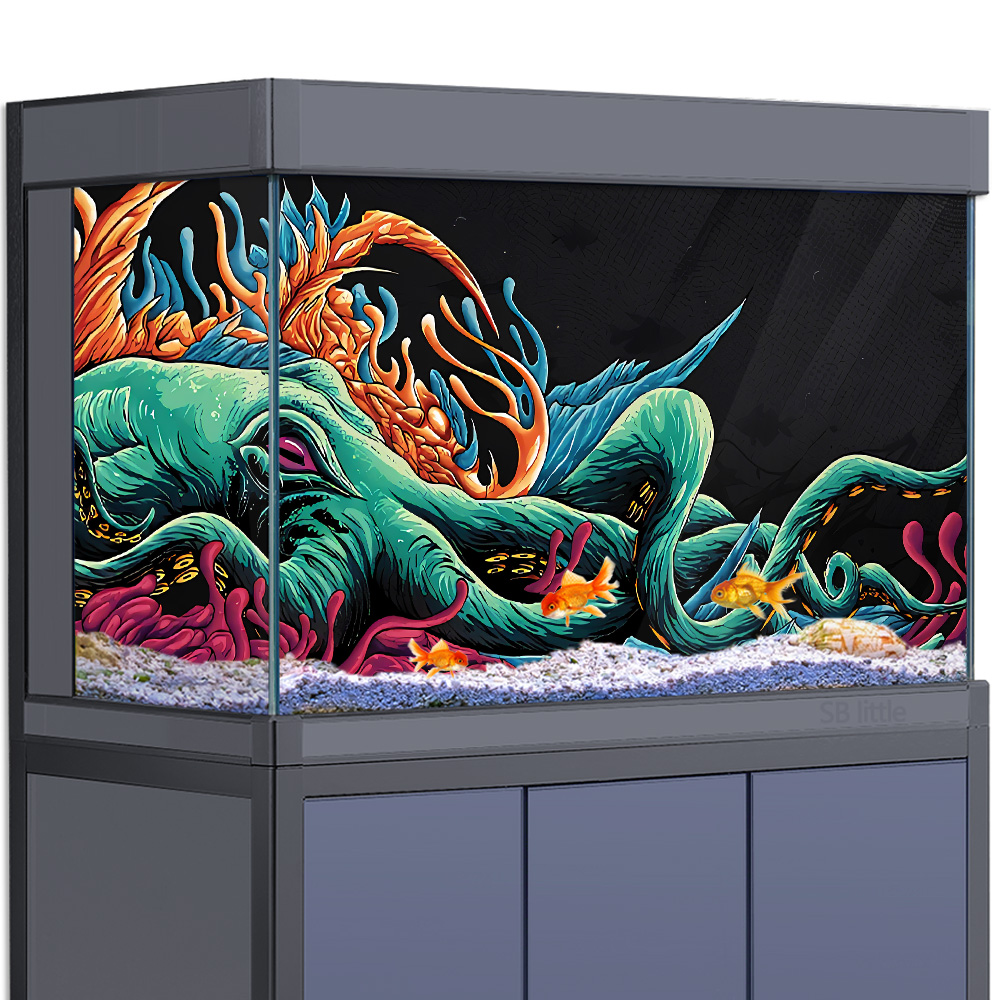 Aquarium Fish Monster - Aquarium-Hintergrundaufkleber – Oktopus-Monster, Originalt, HD-Poster, Dekoration