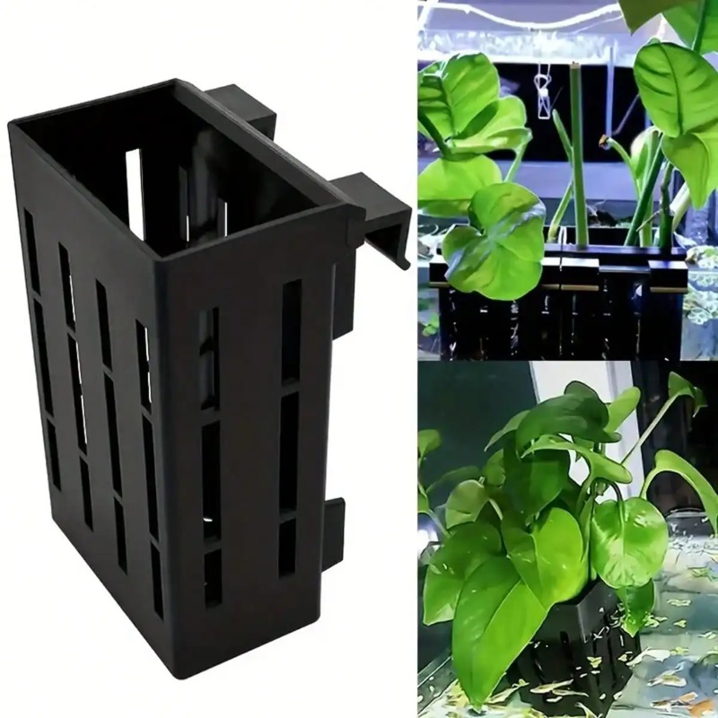 Aquarium Fish To Buy - Aquarium-Pflanzenhalter Schwarzer Plastikkorb mit Clip für