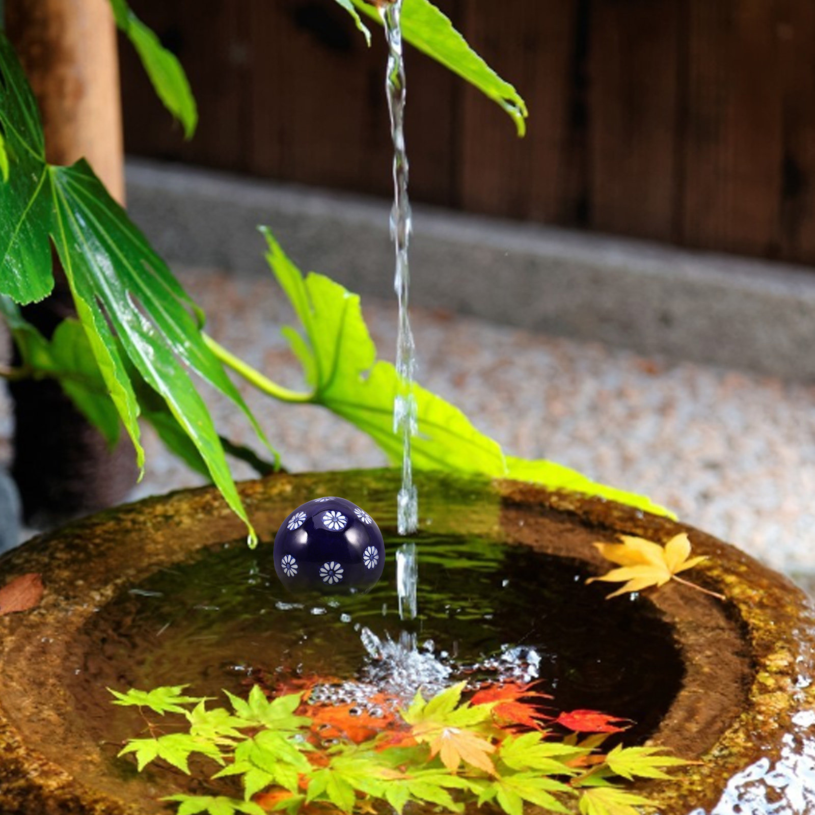 Aquarium Fish Ball - Keramik-Schwimmkugel für Teich, Künstlerisch Handbemaltes Aquarium-Ornament,