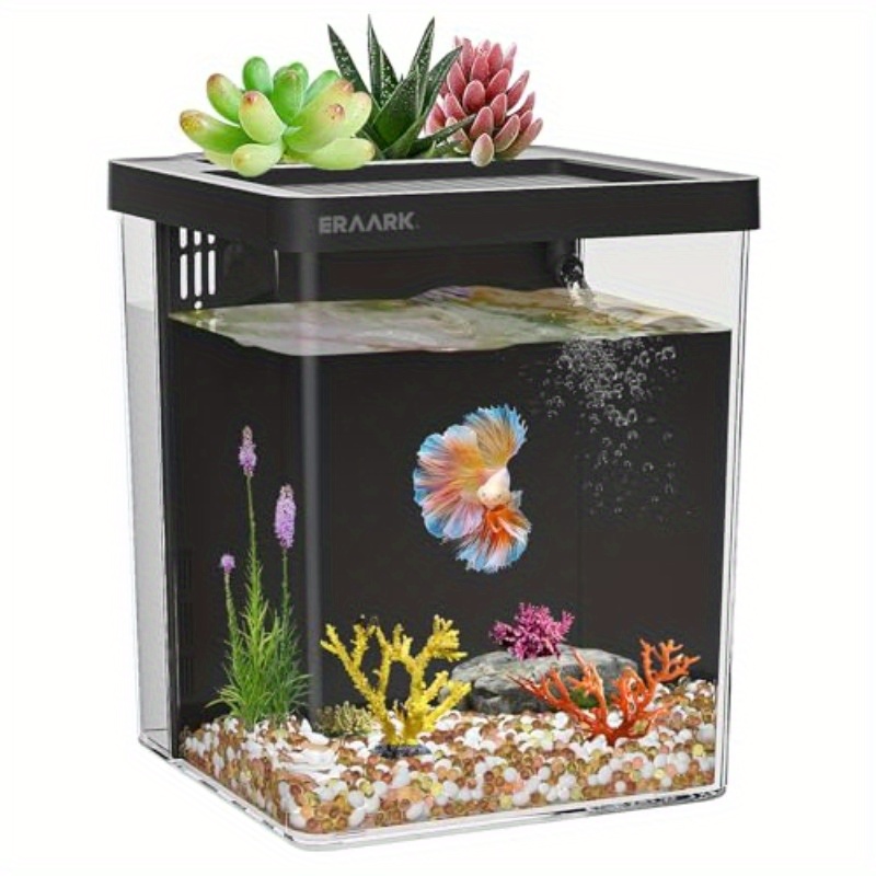 Aquarium Fish For Beginners - Büro-/Heim-Tischaquarium mit Filter, Anfänger-Aquarium-Set, geeignet für