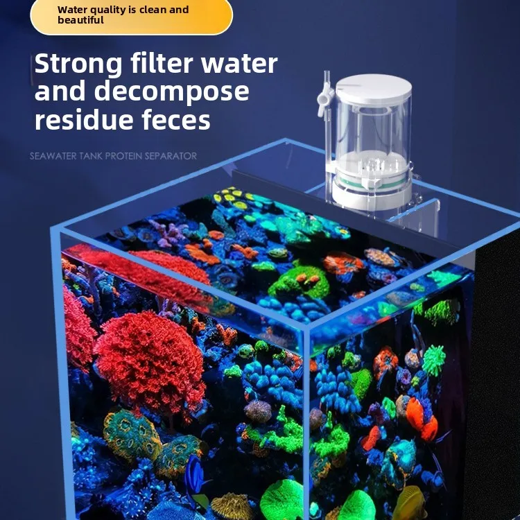 Protein Skimmer Reef - 110V-240V Neuer Mini-Aquarium-Proteinabscheider Meerwasser-Korallenfilter Fischbecken Eingebauter