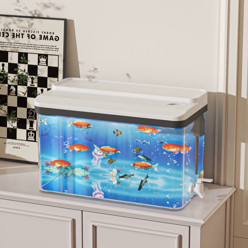 Aquarium Fish For Beginners - Kleines Desktop-Betta-Aquarium-Set, Glas-Anfänger-Aquarium mit Filter und