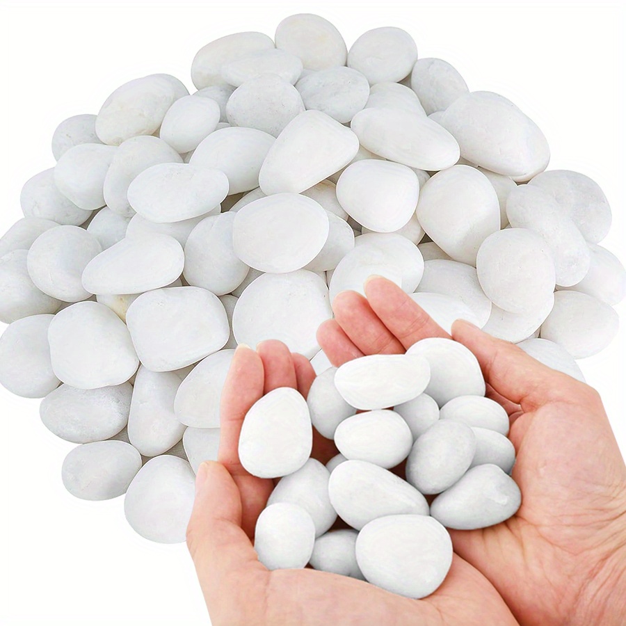 Aquarium Fish To Buy - 200/400g weiße hochglanzpolierte natürliche Kieselsteine 2-3cm