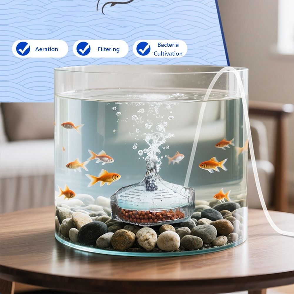 Aquarium Fish For Beginners - Neuer tragbarer Aquarium-Filter, dünner runder 3-in-1-Filter,
