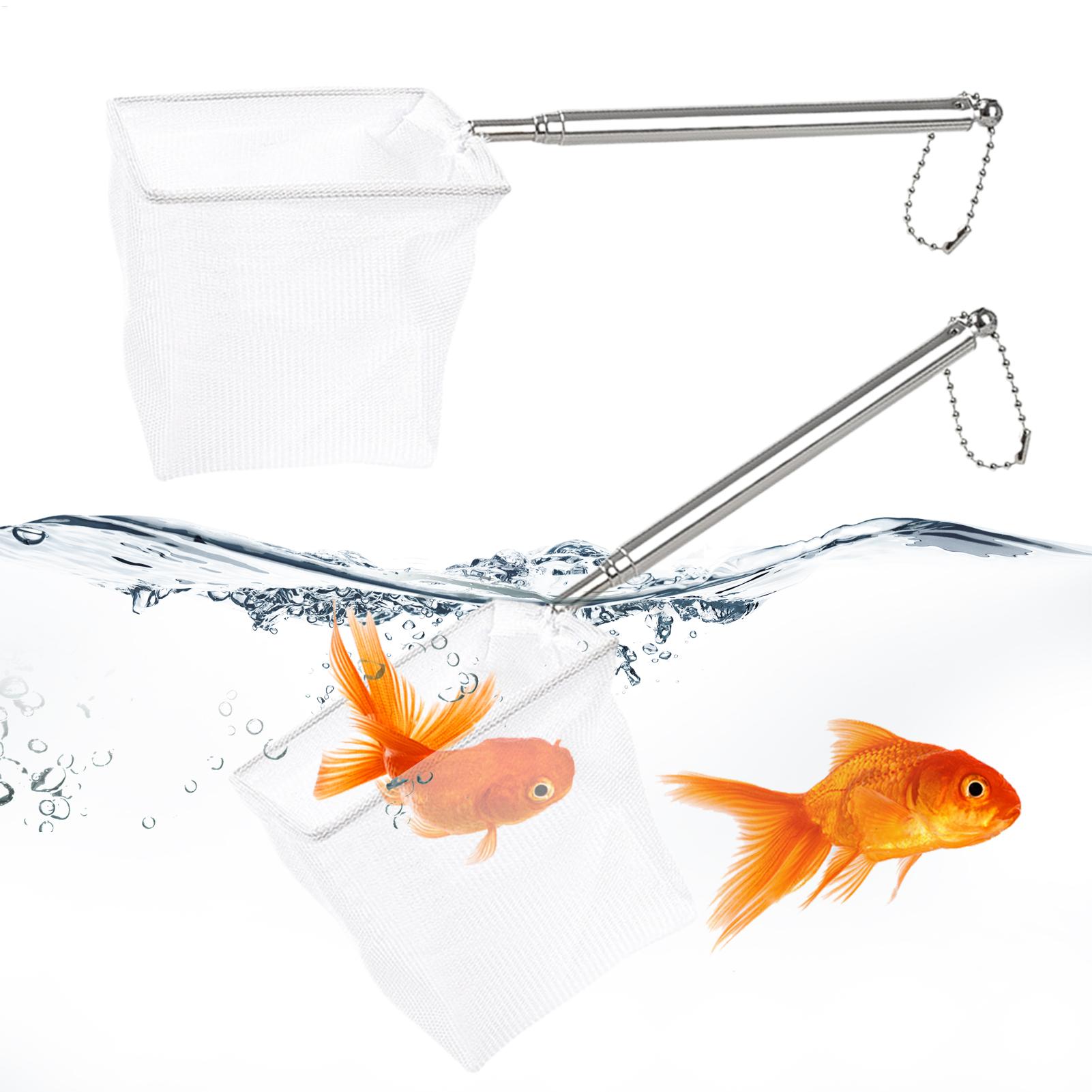 Aquarium Fish Net Small - 2er-Set kleiner Fischkescher mit Teleskopgriff aus