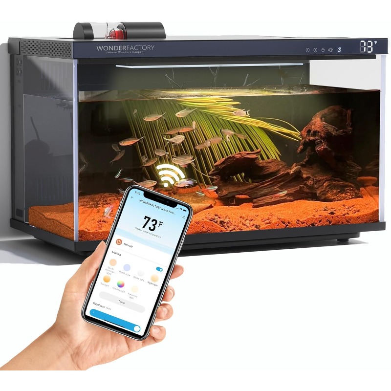 Aquarium Fish Feeder - Smart Aquarium, Glas-Fischbecken, Selbstreinigender Filter, Zweifarbige