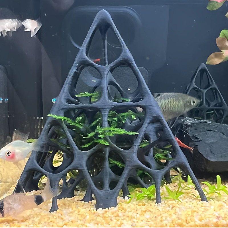 Aquarium Fish Hideout - 3D-Gedrucktes Pyramiden-Fisch- und Garnelen-Versteck, Aquarium-Dekoration, Aquarium-Versteckhaus,