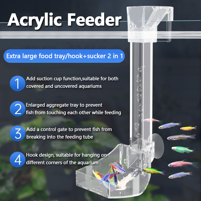 Aquarium-Futterrohr aus Acryl, – Aquarium Fish Feeder Bewertung und Preis