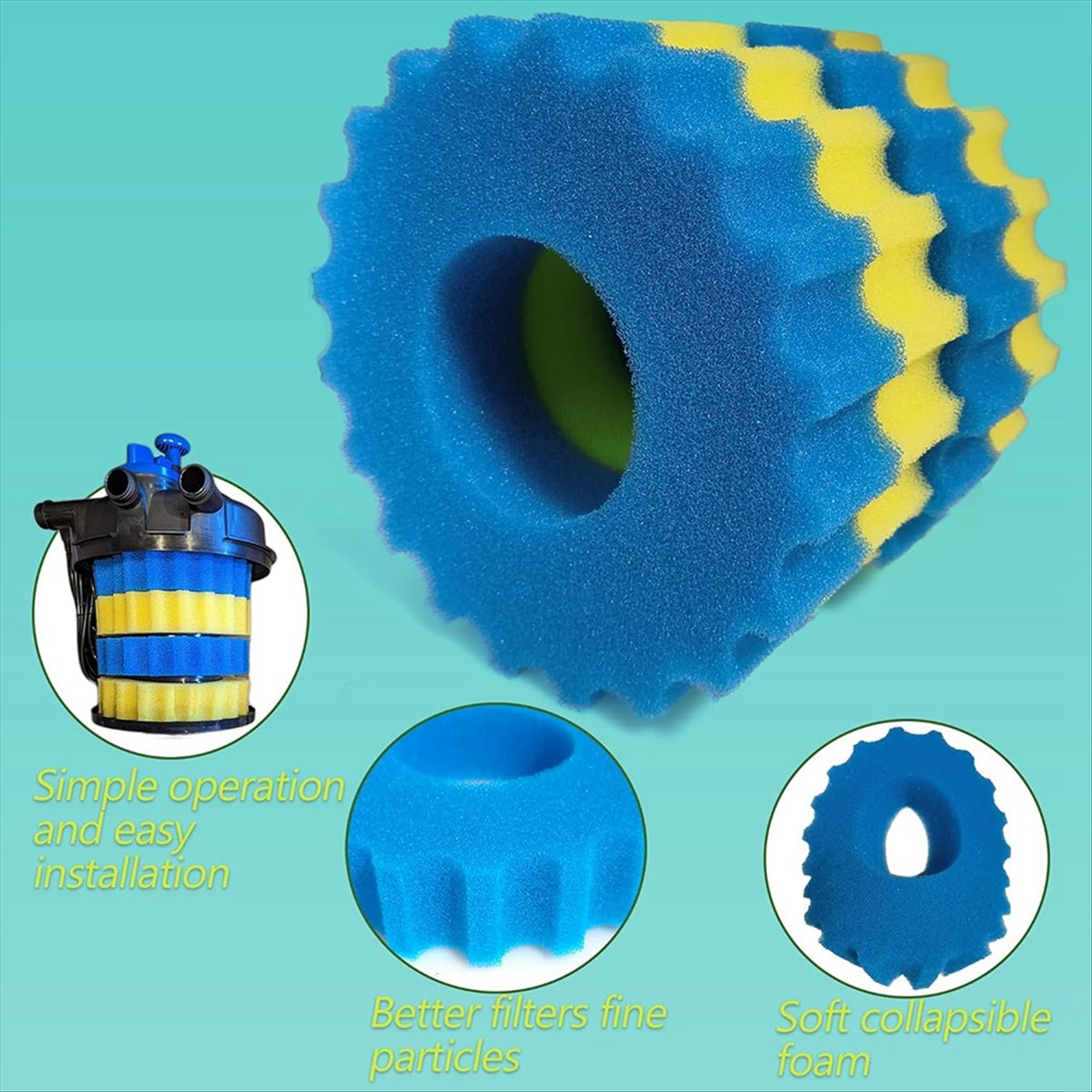 *ESTR Ersatz-Schwammfilter-Med – Aquarium Fish Koi Bewertung und Preis