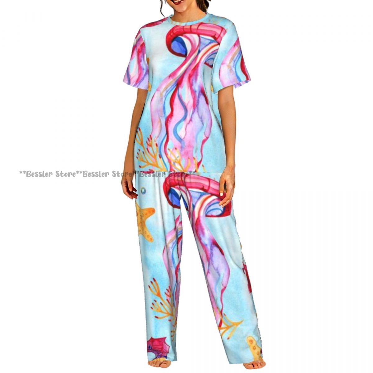 2-teiliges Damen-Pyjama-Set mi – Aquarium Fish Exotic Bewertung und Preis