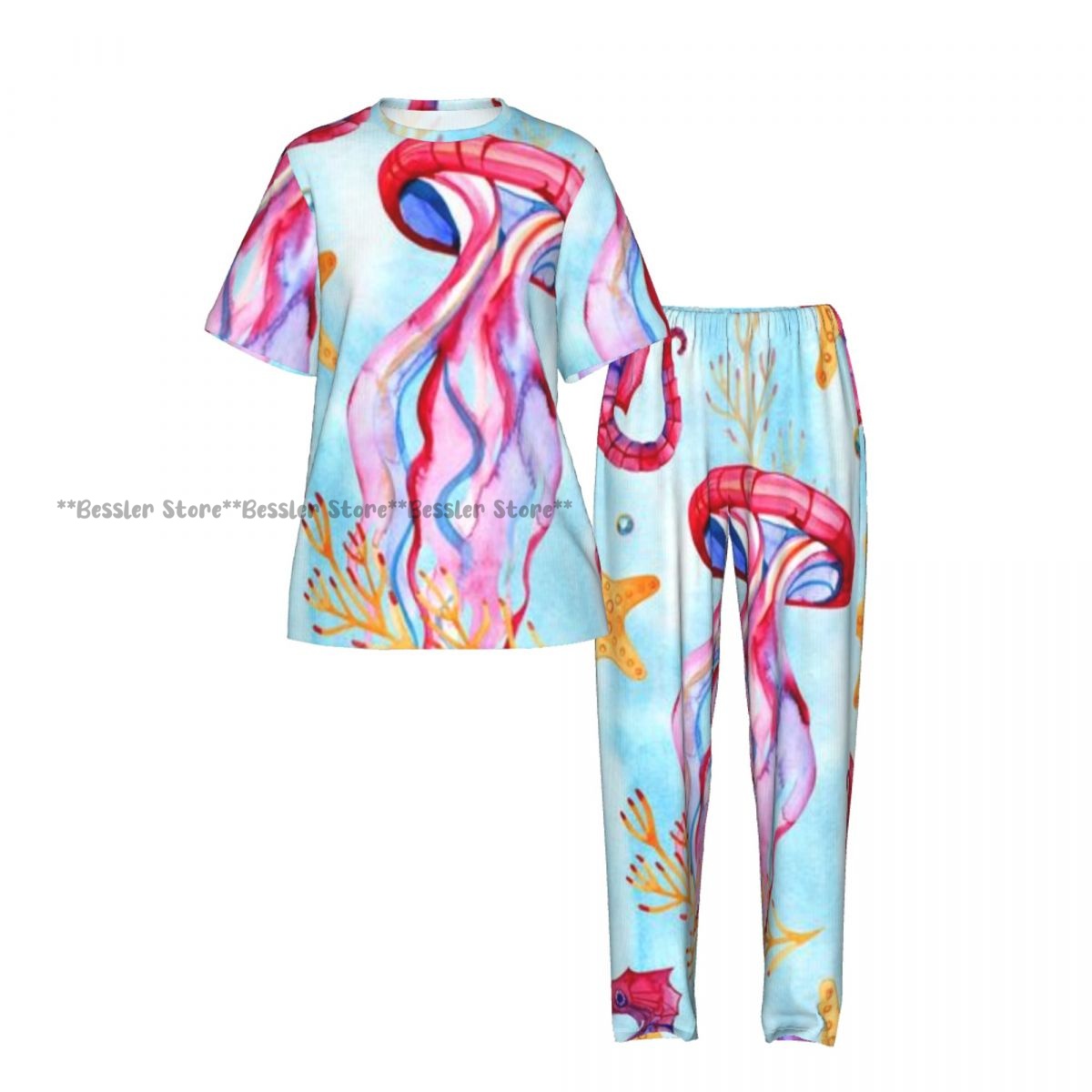 2-teiliges Damen-Pyjama-Set mi – Aquarium Fish Exotic Bewertung und Preis