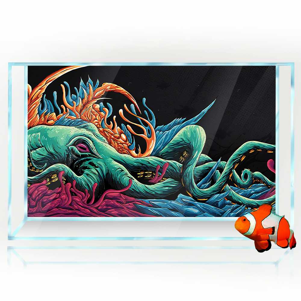 Aquarium-Hintergrundaufkleber  – Aquarium Fish Monster Bewertung und Preis